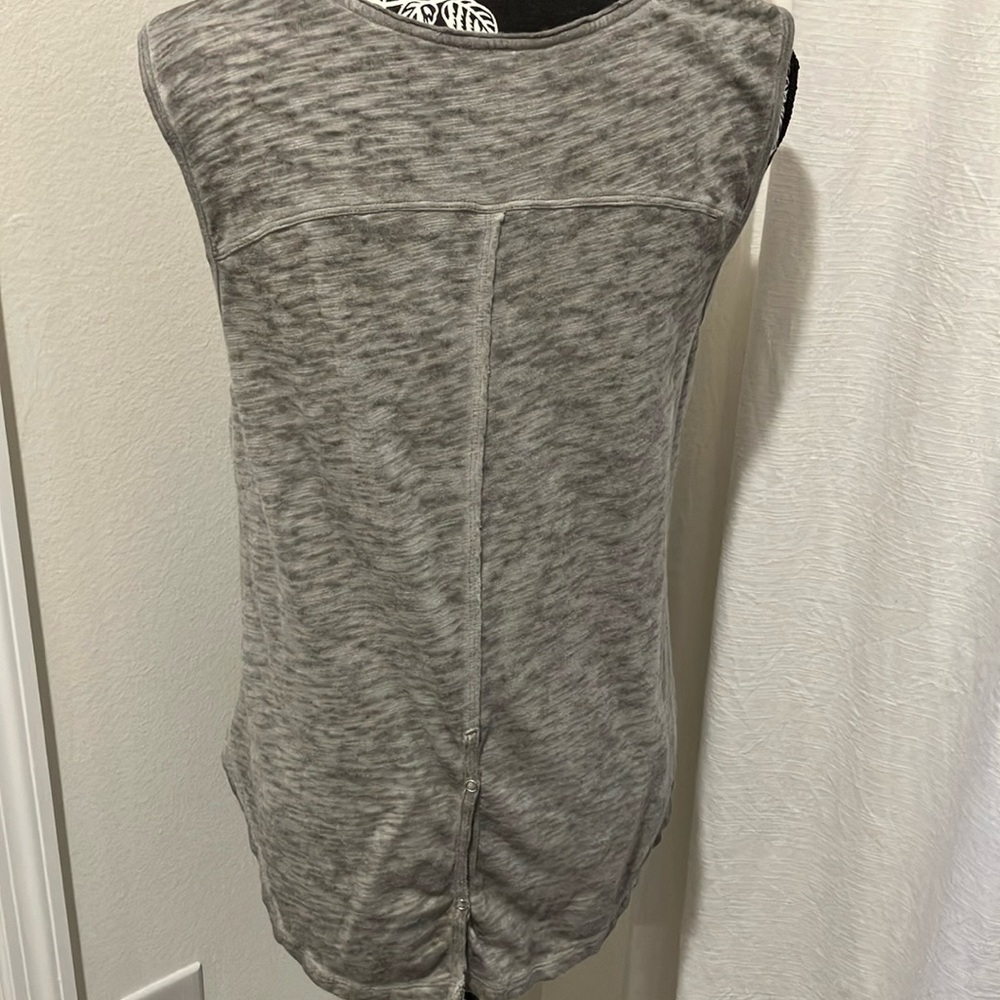 Free People Gray Asymmetrical Embellished Tank Top - Picture 5 of 8